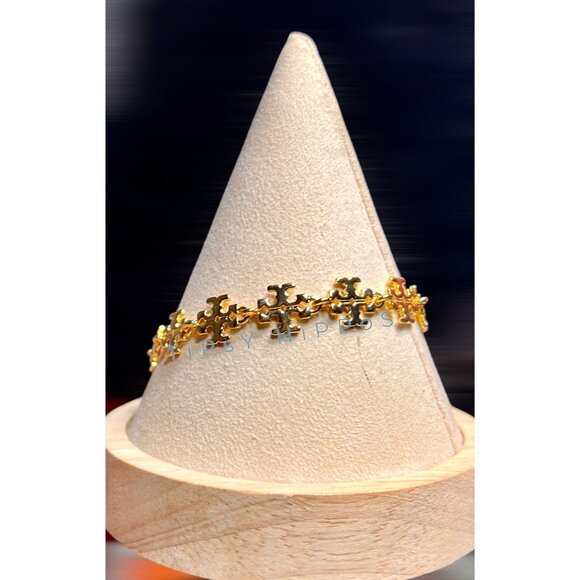 NEW!!!  Tory Burch Gold Kira Logo Clain Bracelet! - Picture 2 of 3